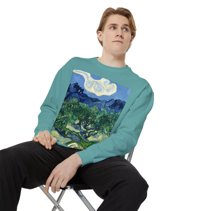 Olive Trees by Vincent Van Gogh Garment-Dyed Sweatshirt