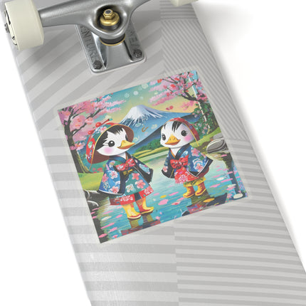 Rainy Day Ducks Kiss-Cut Stickers (4 Sizes)