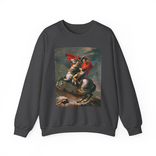 Napoleon Crossing the Alps by Jacques-Louis David Heavy Blend™ Crewneck Sweatshirt