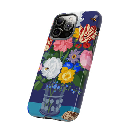 Midnight Floral Bouquet Phone Case – Vibrant Blooms & Enchanted Garden