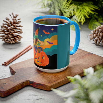 🌙🎃 The Witch Of Crescent Moon Pumpkin Colorful Mug – Colorful Halloween Charm