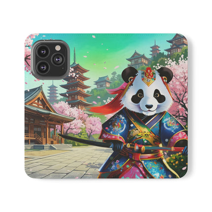 🦊⚔️ Cyberpunk Panda Samurai Flip Case – Futuristic Honor & Kitsune Spirit