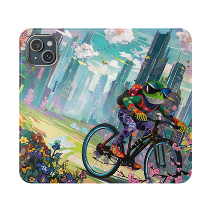 🐸🚵 Cyberpunk Frog Flip Case – High-Tech Adventure & Neon Velocity