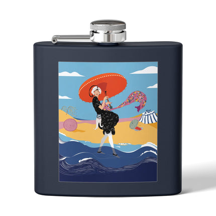 Beachside Promenade Stainless Steel Flask – Chic Summer Stroll & Coastal Glamour