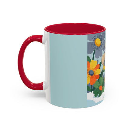 ❄️🌼 The Winter Flower Wanderer Colorful Mug – Colorful Art Deco Snow Fantasy