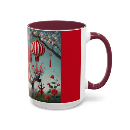 Reading in a Painted Garden Colorful Mugs (11oz, 15oz)