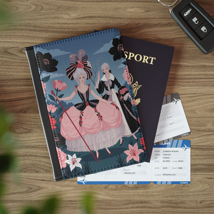 🌹🎭 The Rose Masquerade Promenade Passport Cover – Art Deco Floral Elegance