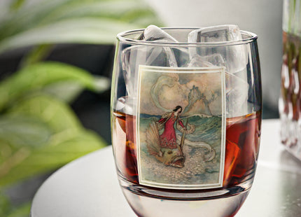 Rita Rides on the Dolphin by Warwick Goble Whiskey Glass