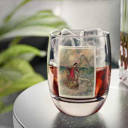 Rita Rides on the Dolphin by Warwick Goble Whiskey Glass
