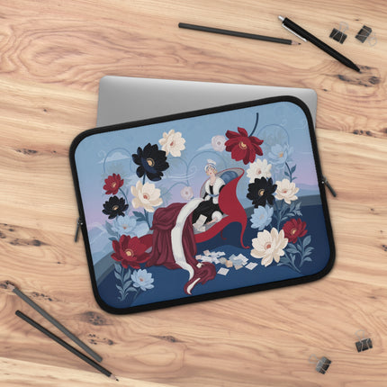 💌🌺 The Lady Of The Scarlet Love Letters Laptop Sleeve – Art Deco Floral Romance