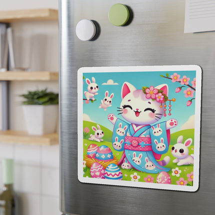 Springtime Kitten’s Easter Joy Die-Cut Magnets (5 Sizes)