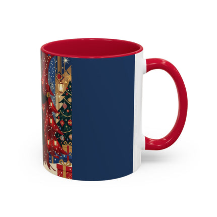 🎩🎄 Christmas Eve Promenade Colorful Mug – Art Deco Holiday Elegance