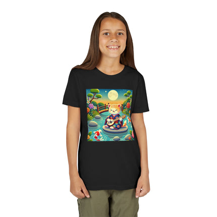 Melodic Kitten by the Koi Pond Youth Short Sleeve Tee