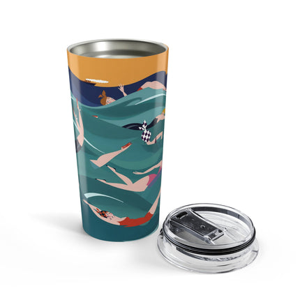Summer Splash 20oz Tumbler – Retro Beach Joy & Carefree Summer Vibes