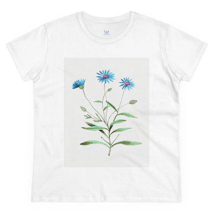 Blue Strawflower by Anselmus Boëtius de Boodt Women's Midweight Cotton Tee