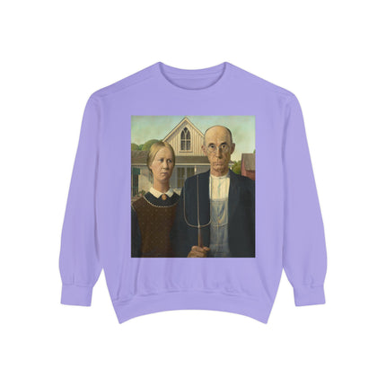 American Gothic by Grant Wood Unisex Garment-Dyed Sweatshirt