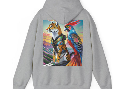 Cheetah and Parrot Cybernetic Duet – Heavy Blend™ Hooded Sweatshirt
