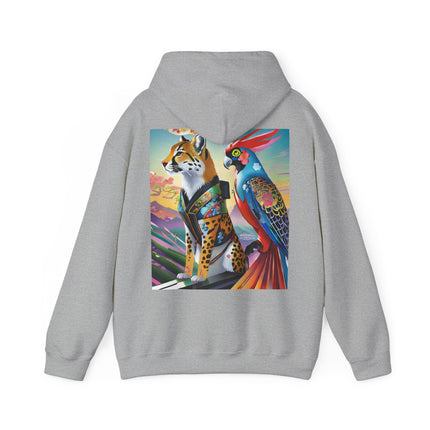 Cheetah and Parrot Cybernetic Duet – Heavy Blend™ Hooded Sweatshirt