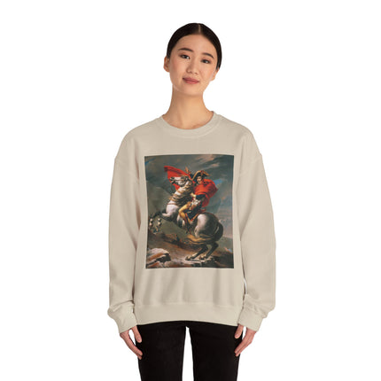 Napoleon Crossing the Alps by Jacques-Louis David Heavy Blend™ Crewneck Sweatshirt