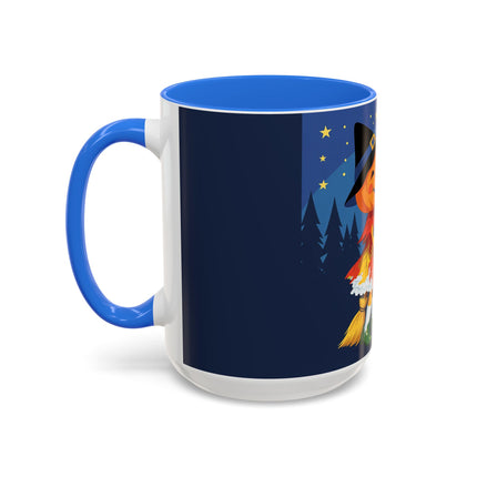 🎃🐈‍⬛ The Little Pumpkin Witch And Her Black Cat Colorful Mug – Whimsical Halloween Charm