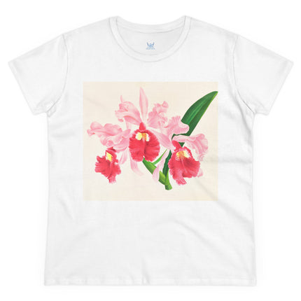 Cattleya gigas by Jean Jules Linden Women's Midweight Cotton Tee