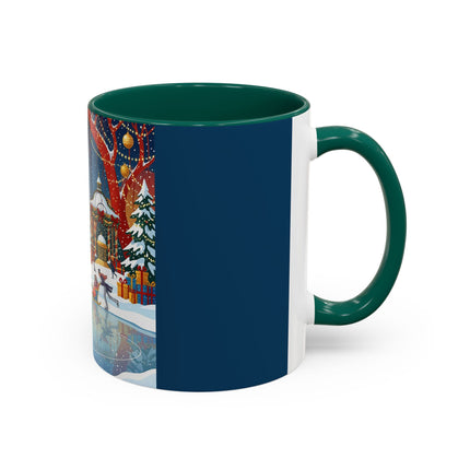 ⛸️🎄 The Christmas Skating Pavilion Colorful Mug – Art Deco Holiday Fantasy