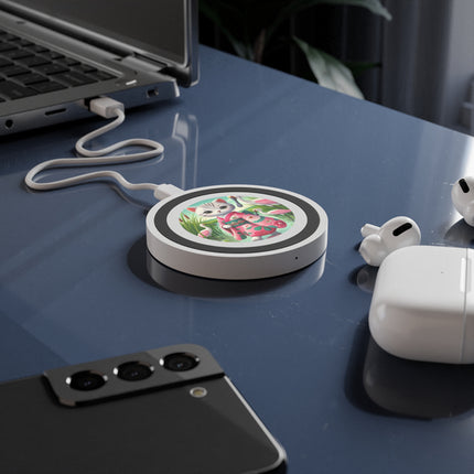 Geisha Kitten Strolls Among the Spoonbills Quake Wireless Charging Pad