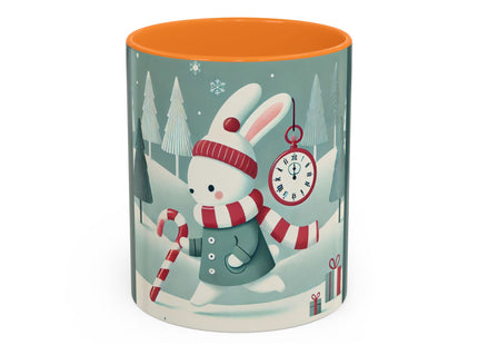 Candy Cane Timekeeper Bunny Colorful Mugs (11oz, 15oz)
