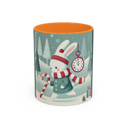 Candy Cane Timekeeper Bunny Colorful Mugs (11oz, 15oz)