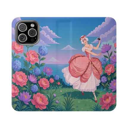 🌸🩰 The Garden Dancer Flip Case – Art Deco Floral Whimsy