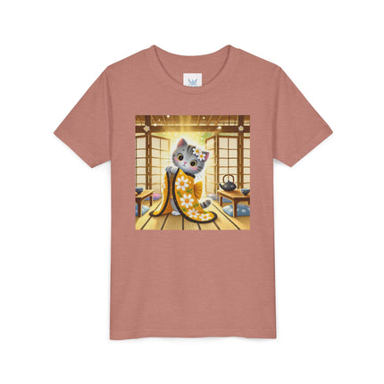 Playful Kitten in the Tea Room Youth Short Sleeve Tee