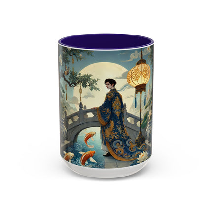 Moonlit Bridge Gentleman Colorful Mug – Imperial Serenity & Moonlit Harmony