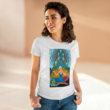 Art Deco Christmas Elegance Women's Midweight Cotton Tee