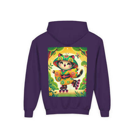 Firefly Dance on Wheels Youth Hooded Sweatshirt – Magical Motion & Playful Glow