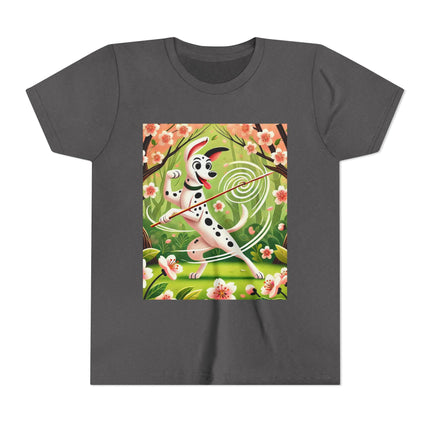 Dalmatian Dance in the Cherry Blossom Grove Youth Short Sleeve Tee