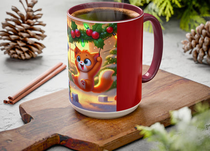 Naughty or Nice Kitten Christmas Colorful Mugs (11oz, 15oz)