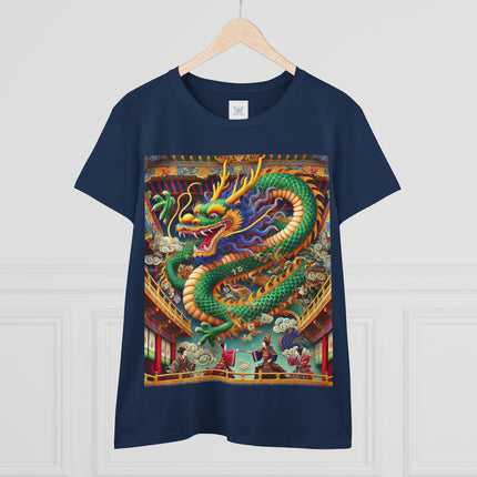 Tibetan Dragon Over Kabuki Duel Cotton Tee