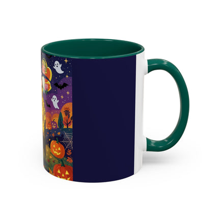 🎃🐈‍⬛ The Pumpkin Moon Embrace Colorful Mug – Whimsical Halloween Charm