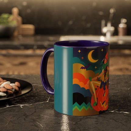 🌙🎃 The Witch Of Crescent Moon Pumpkin Colorful Mug – Colorful Halloween Charm