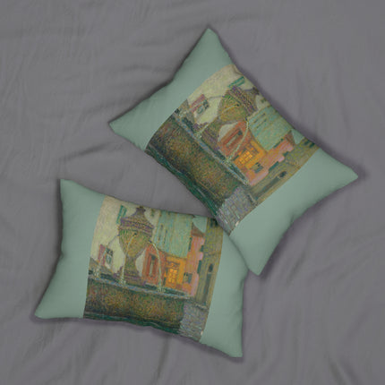 La Fontaine, Saint-Paul De Vence by Henri Le Sidaner Spun Polyester Lumbar Pillow