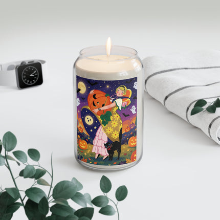 🎃🐈‍⬛ The Pumpkin Moon Embrace Scented Soy Candle – Whimsical Halloween Charm
