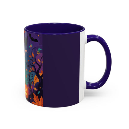🐈‍⬛🎃 The Midnight Black Cat Masquerade Colorful Mug – Whimsical Halloween Elegance