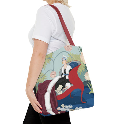 💌🌸 The Lady Of The Secret Letters Tote Bag – Art Deco Floral Elegance