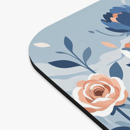☂️🌸 The Lady With The Flowered Hatbox Mouse Pad – Art Deco Rainy Day Elegance