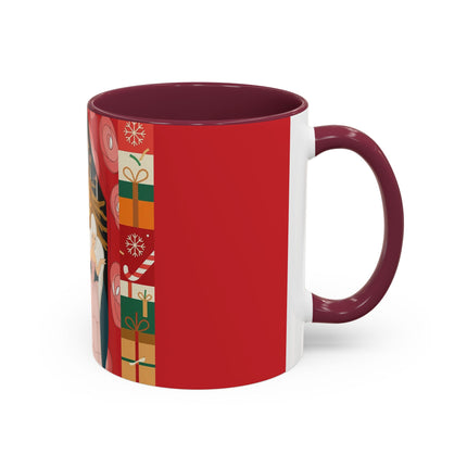 ❤️ The Lady Of The Candlelit Christmas Alcove Colorful Mug – Art Deco Holiday Elegance
