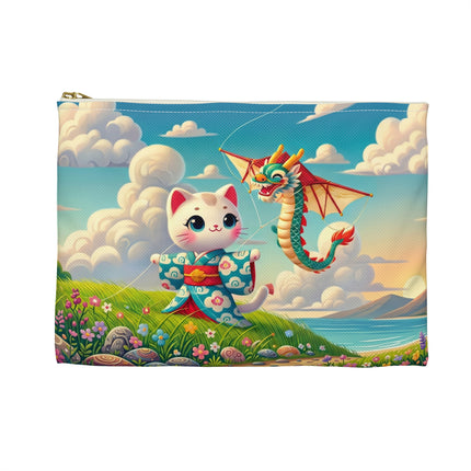 Geisha Kitten and the Dragon Kite Accessory Pouch – Joyful Flight & Dragon Spirit