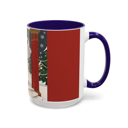 ❄️✨ The Winter Couture Promenade Colorful Mug – Art Deco Holiday Elegance