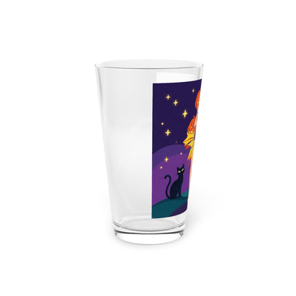🎃🕯️ Moonlit Pumpkin Masquerade Glass, 16oz – Whimsical Halloween Charm