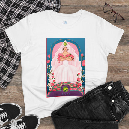 August & Peridot (from the Gem Series) by Sofia Chiostri Women's Midweight Cotton Tee