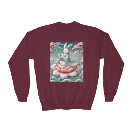Lotus Garden Melody Youth Crewneck Sweatshirt – Serenity, Harmony & Dreamlike Beauty